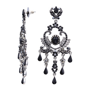 Black Chandelier Earrings Black Dangling Earring  (#40)