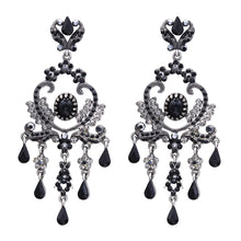 Load image into Gallery viewer, Black Chandelier Earrings Black Dangling Earring  (#40)