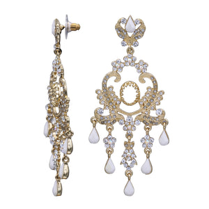 White Chandelier Earrings White Dangling Earring  (#41)