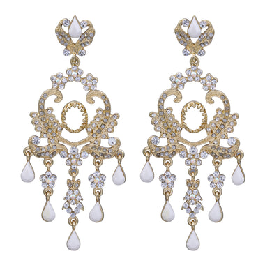 White Chandelier Earrings White Dangling Earring  (#41)