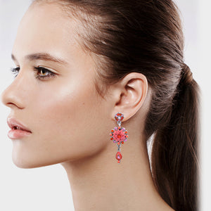 Red Chandelier Earrings Red Dangling Earring  (#42)