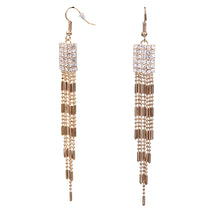 Load image into Gallery viewer, Gold Tone Dangling Earrings Long Tassel Style 4&#39; Inch Long (#45)