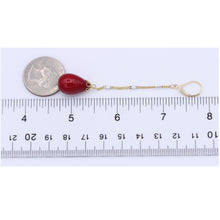 Load image into Gallery viewer, Red Drop Dangling Earrings Long Chain Approx 3&#39; Inch Long (#46)