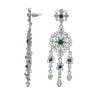 Green Chandelier Earrings Green Dangling Earring  (#49)