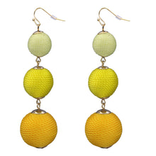 Load image into Gallery viewer, Bon Bon Long Yellow Earrings Dangling Fashion Approx 3&#39; Inch (#54)