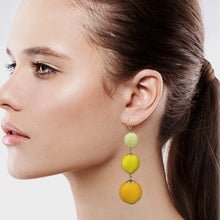 Load image into Gallery viewer, Bon Bon Long Yellow Earrings Dangling Fashion Approx 3&#39; Inch (#54)