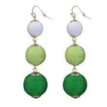 Load image into Gallery viewer, Bon Bon Long Green Earrings Dangling Fashion Approx 3&#39; Inch (#55)