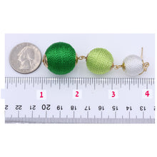 Load image into Gallery viewer, Bon Bon Long Green Earrings Dangling Fashion Approx 3&#39; Inch (#55)