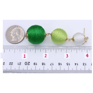 Bon Bon Long Green Earrings Dangling Fashion Approx 3' Inch (#55)